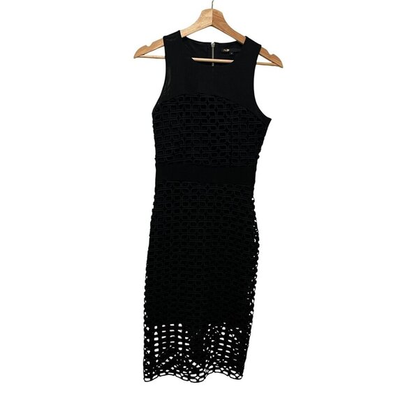 Maje Black Rimini Crochet Midi  Dress Women's Size 1 Small - Picture 2 of 12